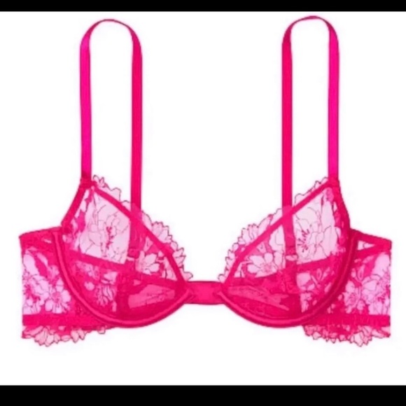 Pink Victoria’s Secret Lace Bra — 32C - Picture 3 of 3
